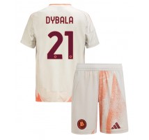 AS Roma Paulo Dybala #21 Koszulka Wyjazdowa dzieci 2024-25 Krótki Rękaw (+ krótkie spodenki)
